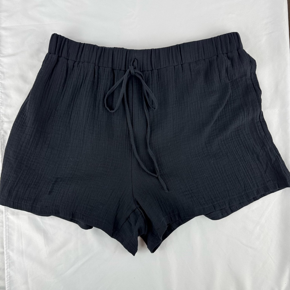 Temu Linen Style Drawstring Plus Size Shorts